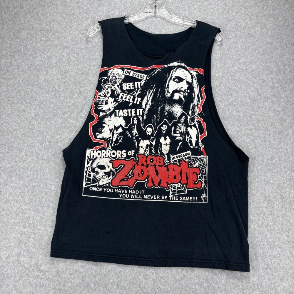 Rob Zombie Graphic Tank Top Mens L Black Horrors Band Rock Heavy Metal Grunge